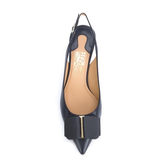 Salvatore Ferragamo Shoes - Salvatore Ferragamo Mimmi Leather Slingback Pumps